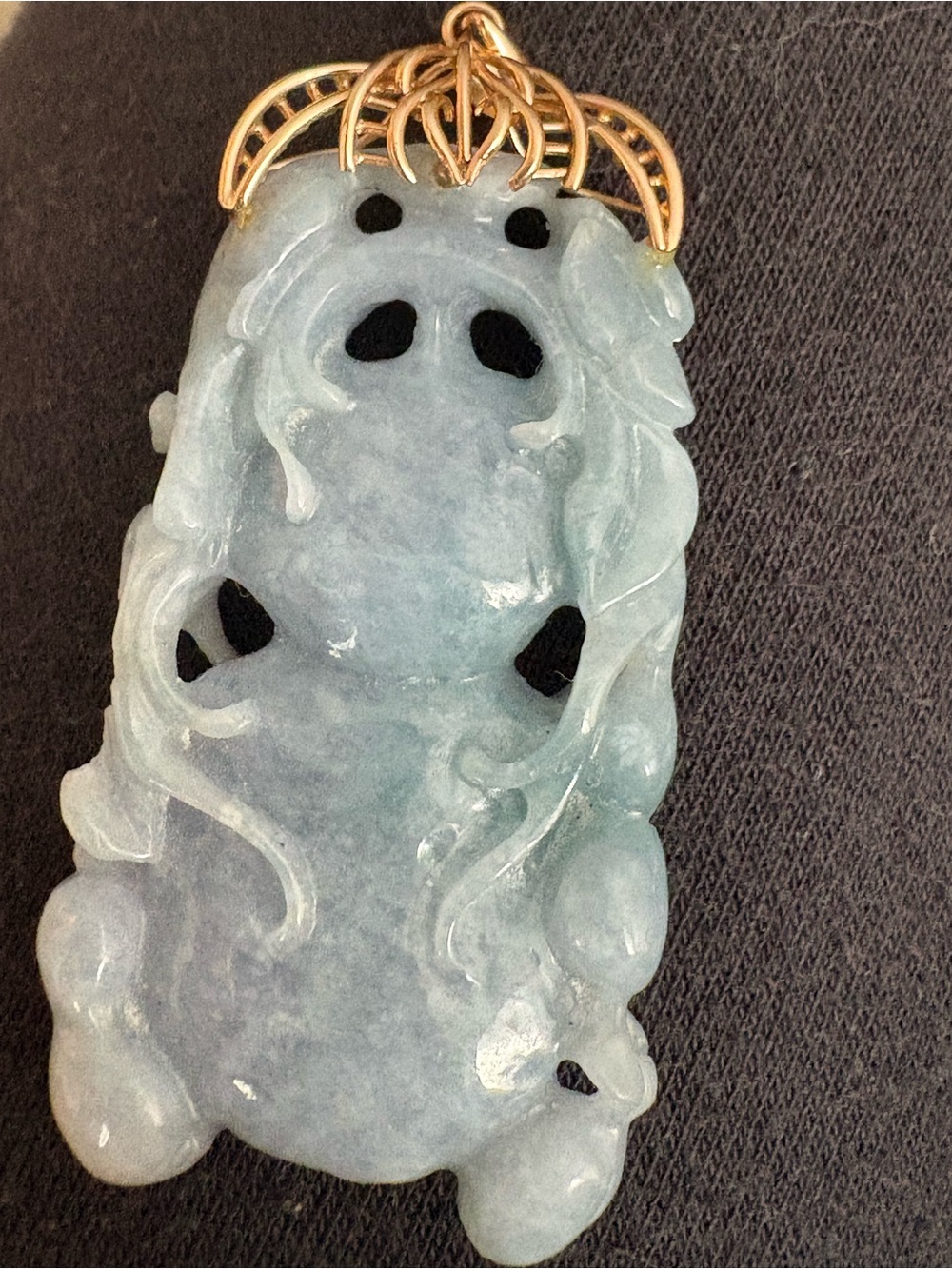 Hand-Carved Light Blue Jade Pendant Necklace - Elegant Women’s Jewelry